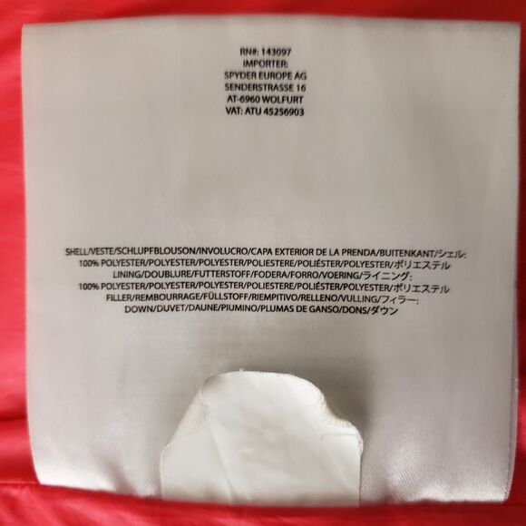 Spyder Down Puffer Jacket Womens M Gray Pink Hooded Zip Winter Ski Luxe 38x26 - Picture 13 of 14